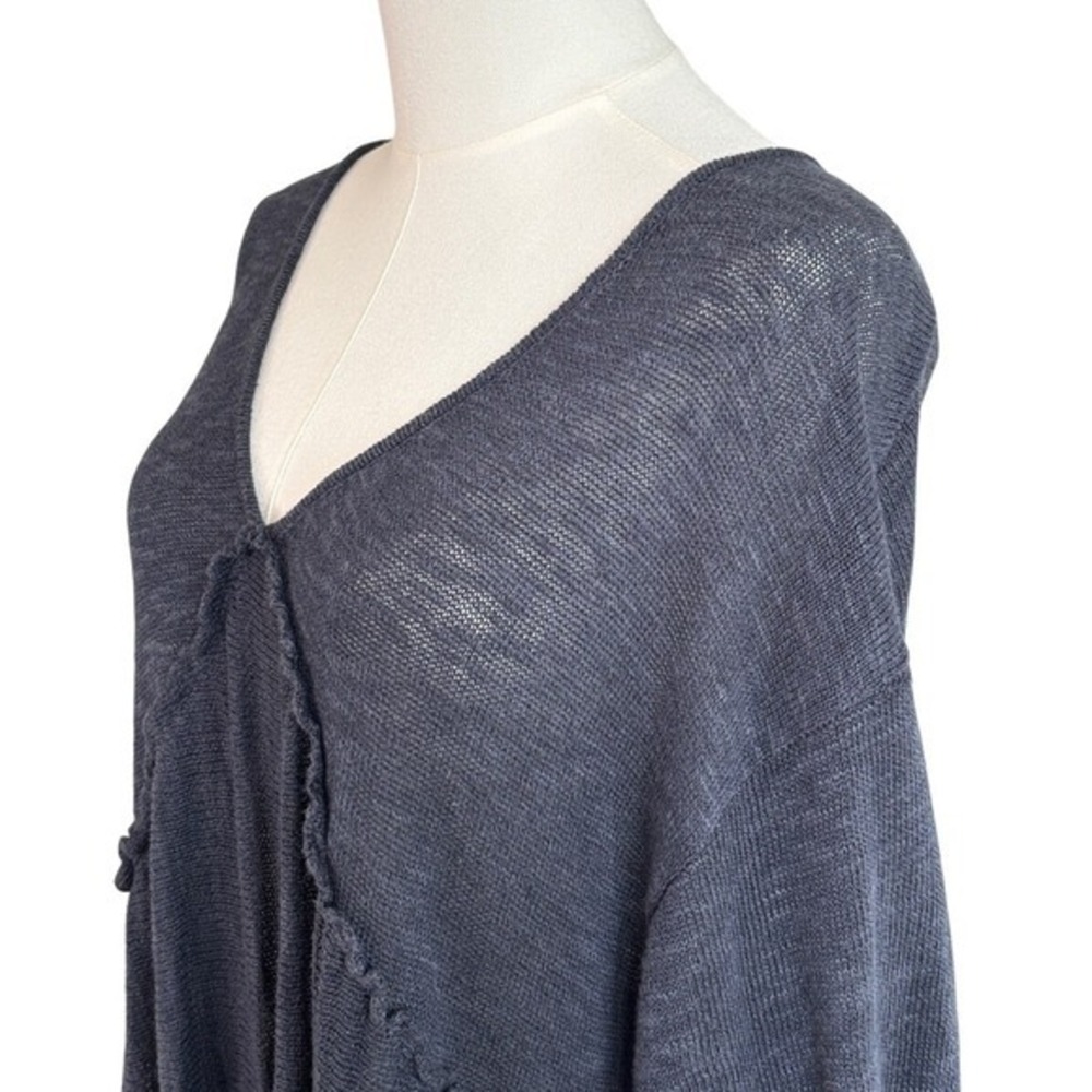 Free People FP Beach Mini Dress Dark Navy XS S Tiered Ruffle Knit Boho Consign - Picture 7 of 10